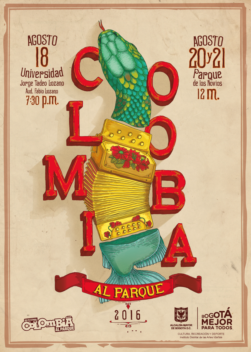 Pieza Gráfica de afiche de Colombia al Parque 2016